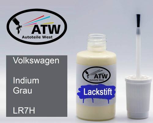 Volkswagen, Indium Grau, LR7H: 20ml Lackstift, von ATW Autoteile West.